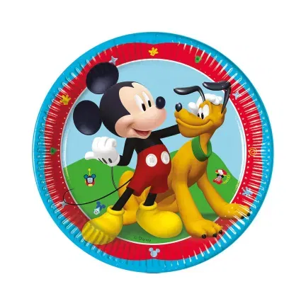 Talerzyki papierowe Myszka Mickey- Rock The House, 20cm, 8 szt. (plastic-free)