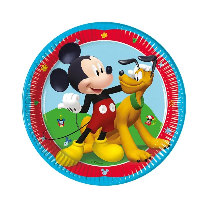 Talerzyki papierowe Myszka Mickey- Rock The House, 20cm, 8 szt. (plastic-free)