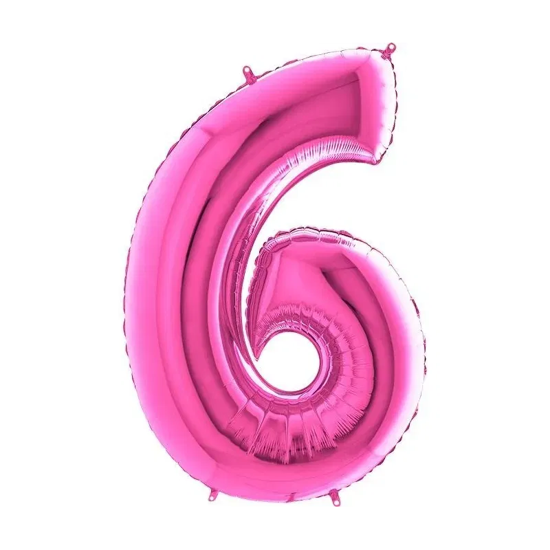 Balon Foliowy Różowa Fuksja "6" 1m