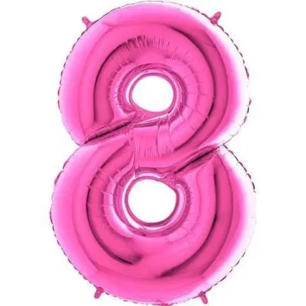 Balon Foliowy Różowa Fuksja "8" 1m