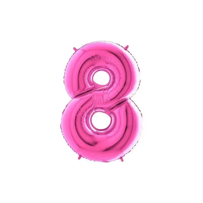 Balon Foliowy Różowa Fuksja "8" 1m