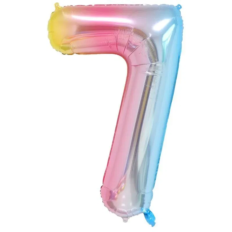 Balon Foliowy Tęczowy "7" 1m