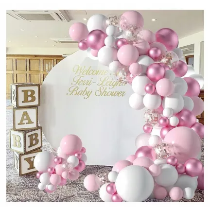 GIRLANDA BALONOWA różowa 107 elementów