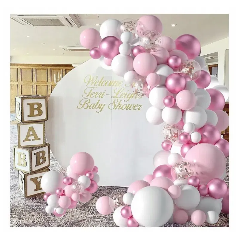 GIRLANDA BALONOWA różowa 107 elementów