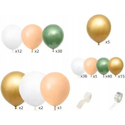 GIRLANDA BALONOWA zielona eukaliptus 152 elementy