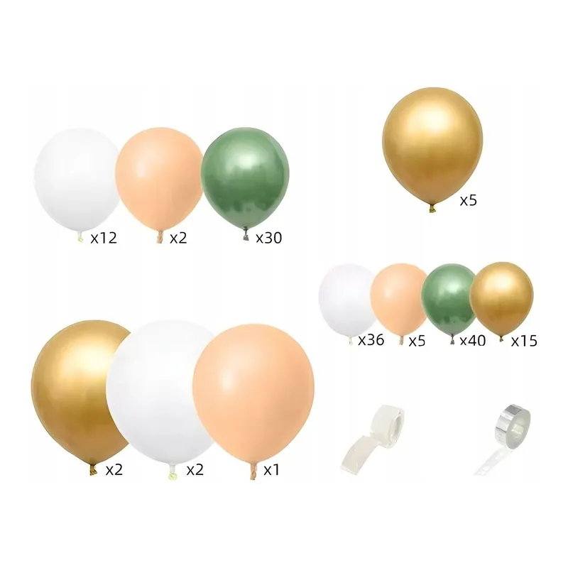 GIRLANDA BALONOWA zielona eukaliptus 152 elementy