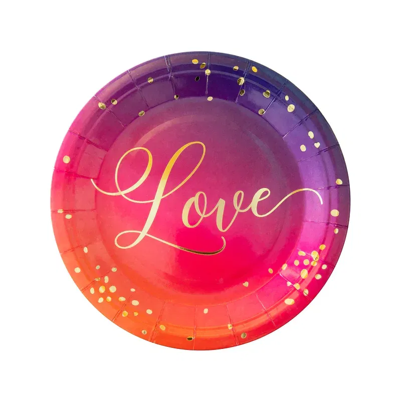 Talerzyk papierowy Love 7cali 6szt.