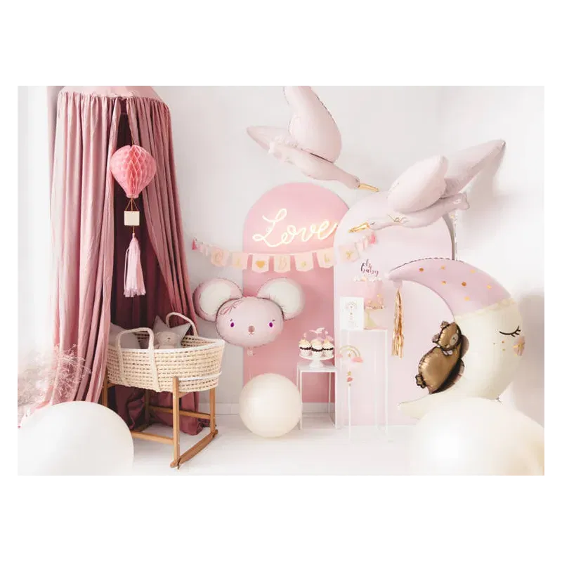 Balon foliowy Bocian, 103x60cm, jasny róż Balon foliowy Bocian, 103x60cm, jasny róż