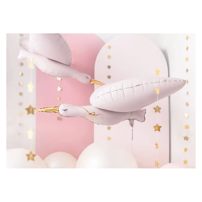 Balon foliowy Bocian, 103x60cm, jasny róż Balon foliowy Bocian, 103x60cm, jasny róż