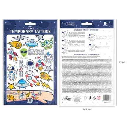 Tatuaże zmywalne Kosmos 19szt. Tatuaże zmywalne Kosmos 19szt.