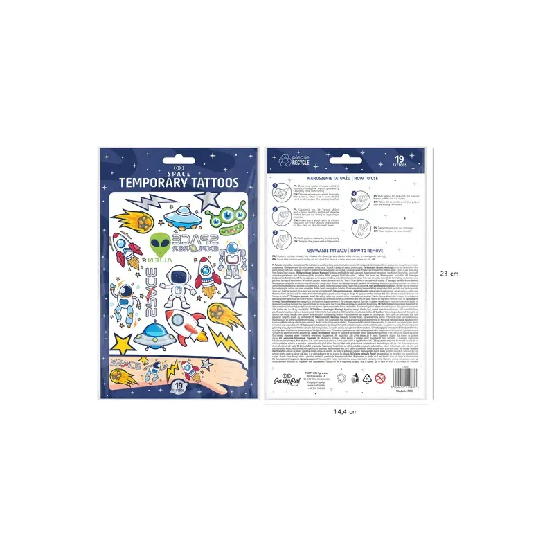Tatuaże zmywalne Kosmos 19szt. Tatuaże zmywalne Kosmos 19szt.