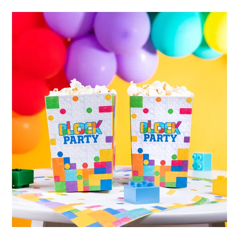 Pudełko na popcorn Klocki 12,5x8,5cm 6szt. 