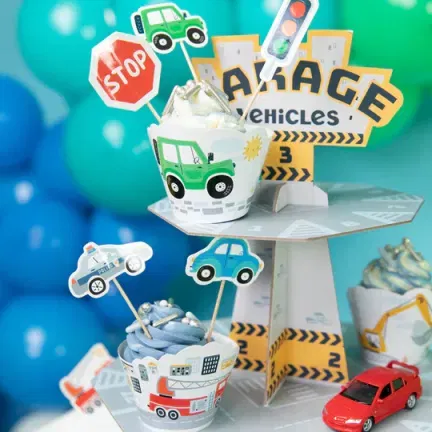Toppery na tort Auta 8szt.  Toppery na tort Auta 8szt.