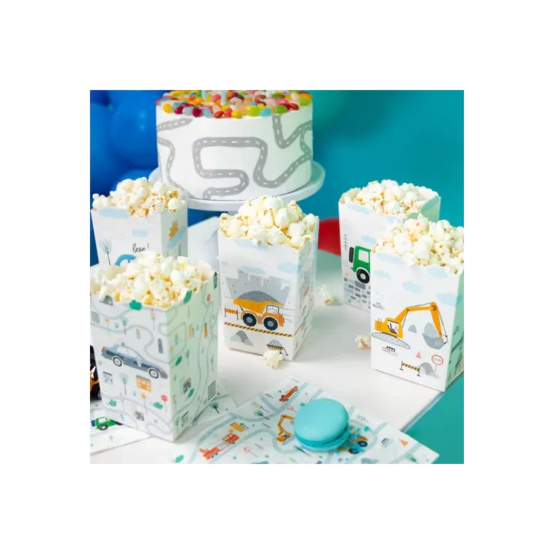 Pudełka na popcorn Auta 8,5x12,5cm 6szt. Pudełka na popcorn Auta 8,5x12,5cm 6szt.