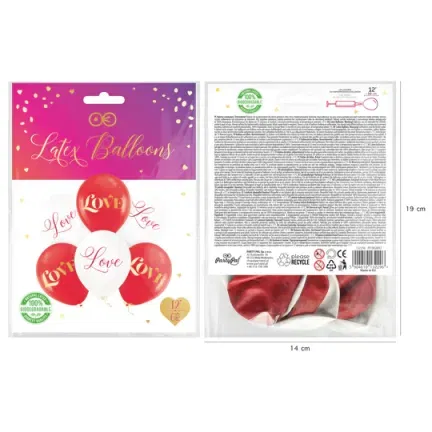 Balony biodegradowalne Love 12cali 6szt.