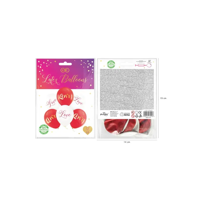 Balony biodegradowalne Love 12cali 6szt.