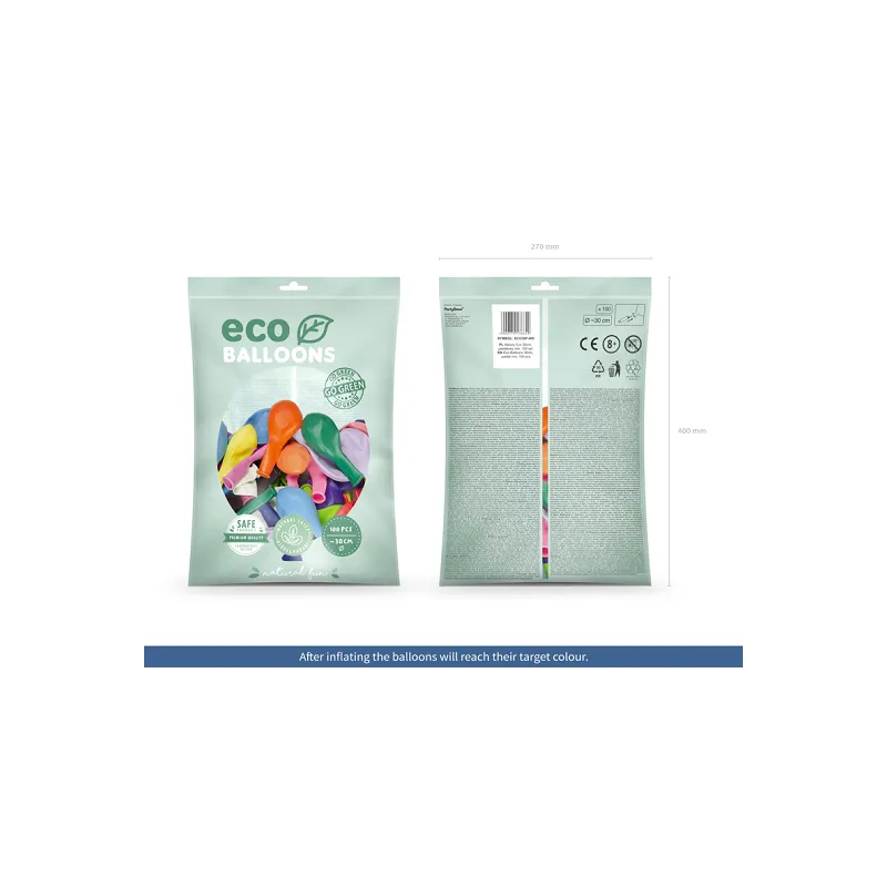 Balony Eco 30cm pastelowe, mix Balony Eco 30cm pastelowe, mix