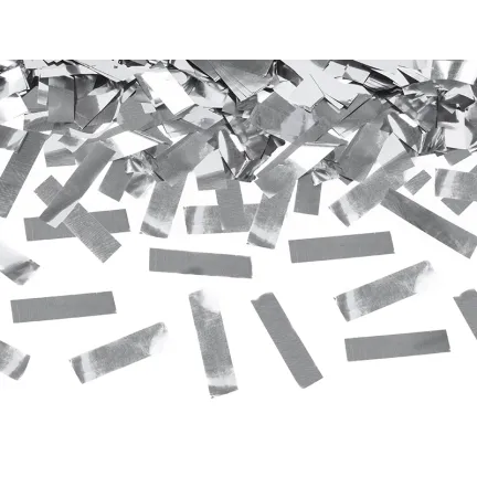 Tuba z konfetti srebrny 60 cm