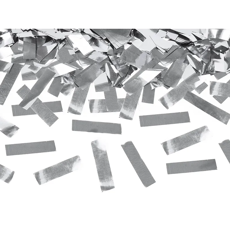 Tuba z konfetti srebrny 60 cm