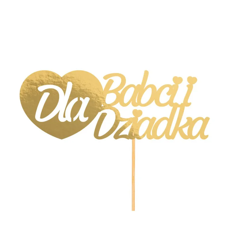 Topper Dla Babci i Dziadka Złoto