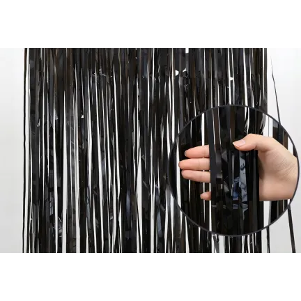 KURTYNA DEKORACYJNA Foliowa Czarna Black 100x200 cm KURTYNA DEKORACYJNA Foliowa Czarna Black 100x200 cm