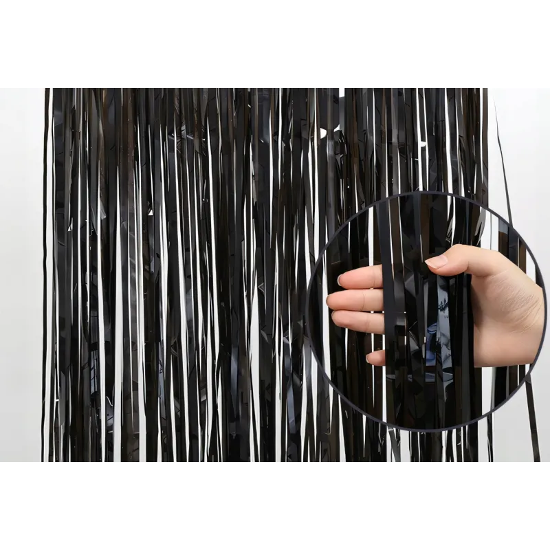 KURTYNA DEKORACYJNA Foliowa Czarna Black 100x200 cm KURTYNA DEKORACYJNA Foliowa Czarna Black 100x200 cm