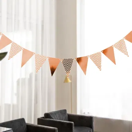 Girlanda dekoracja baner flagietki Rose Gold