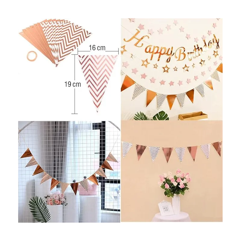 Girlanda dekoracja baner flagietki Rose Gold