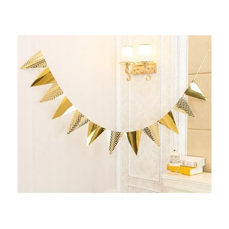 Girlanda dekoracja baner flagietki złote Girlanda dekoracja baner flagietki złote