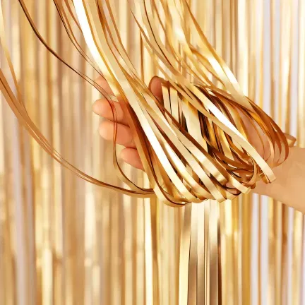KURTYNA DEKORACYJNA złota matowa 100x200 cm