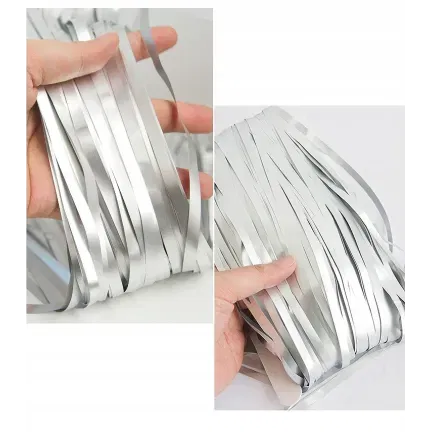 KURTYNA DEKORACYJNA srebrna matowa 100x200 cm