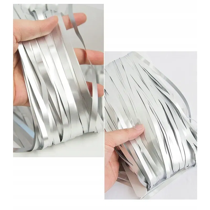 KURTYNA DEKORACYJNA srebrna matowa 100x200 cm