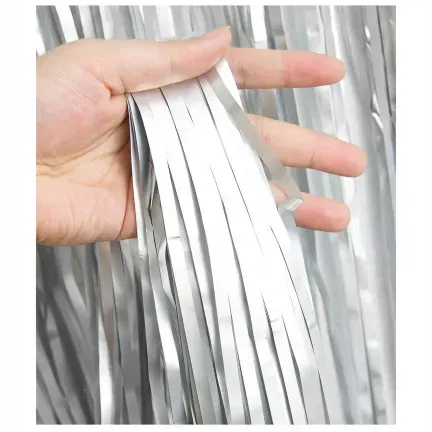 KURTYNA DEKORACYJNA srebrna matowa 100x200 cm