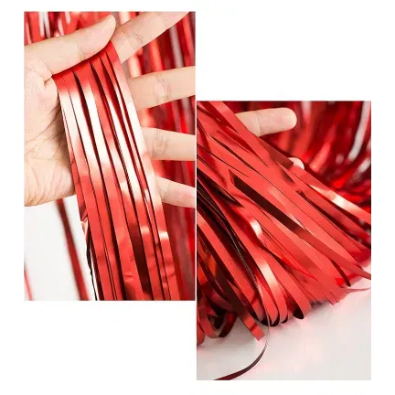 KURTYNA DEKORACYJNA czerwona matowa 100x200 cm