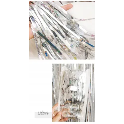 KURTYNA dekoracyjna URODZINY HOLOGRAFICZNA srebrna 100x200 cm TŁO DO ZDJĘĆ