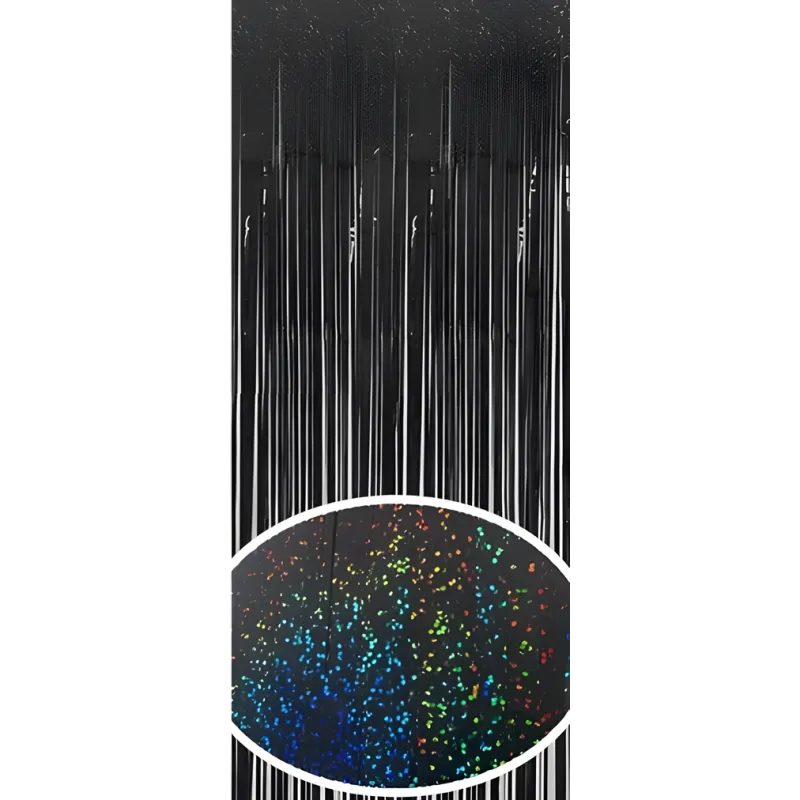 KURTYNA dekoracyjna HOLOGRAFICZNA czarna 100x200 cm KURTYNA dekoracyjna HOLOGRAFICZNA czarna 100x200 cm