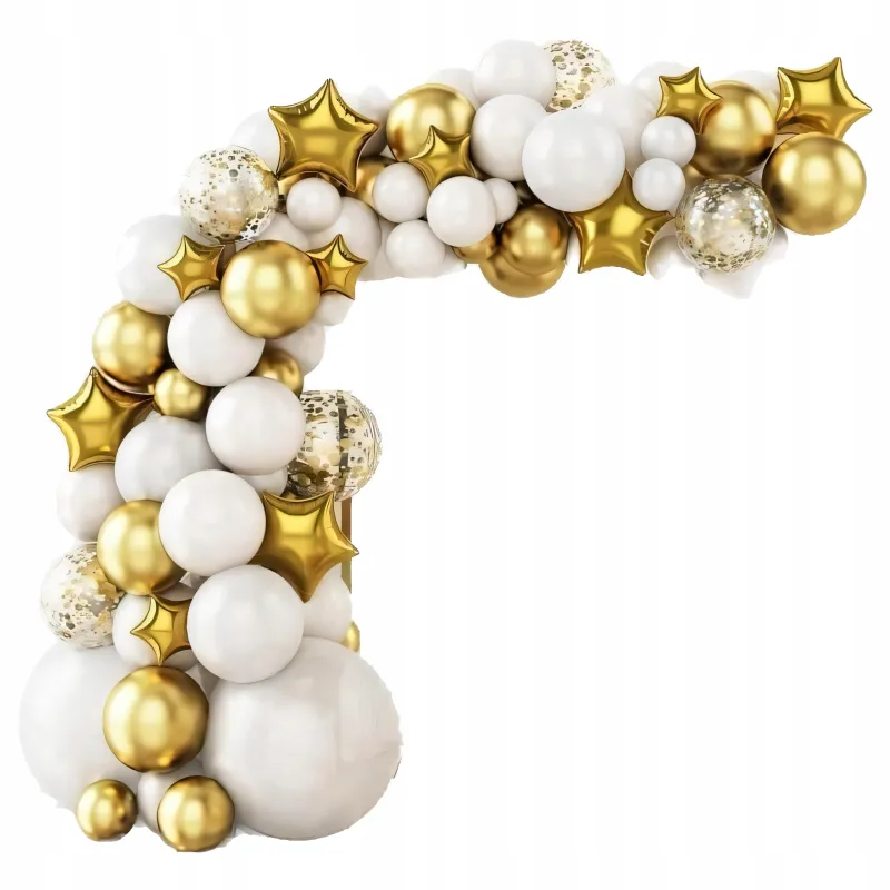 GIRLANDA BALONOWA biało złota 98 elementów GIRLANDA BALONOWA biało złota 98 elementów