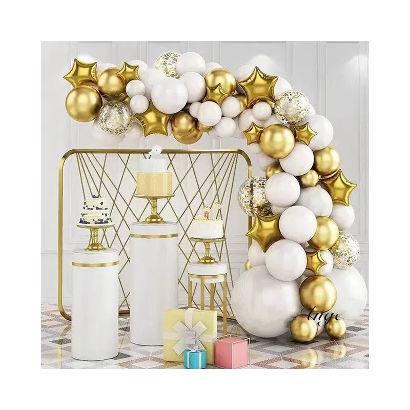 GIRLANDA BALONOWA biało złota 98 elementów GIRLANDA BALONOWA biało złota 98 elementów