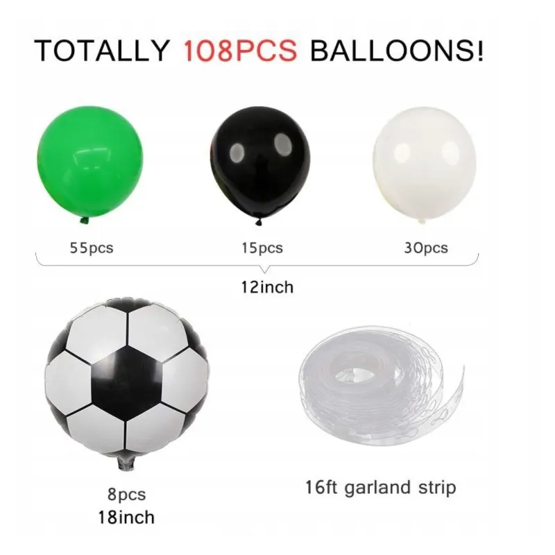 GIRLANDA BALONOWA piłkarska 108 elementów