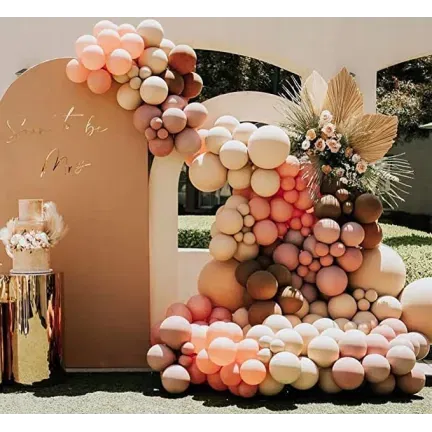 GIRLANDA BALONOWA matowa różowo kawowa boho 134 elementy