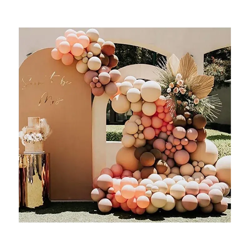 GIRLANDA BALONOWA matowa różowo kawowa boho 134 elementy