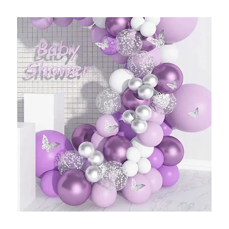 GIRLANDA BALONOWA fioletowa lawenda 100 elementów