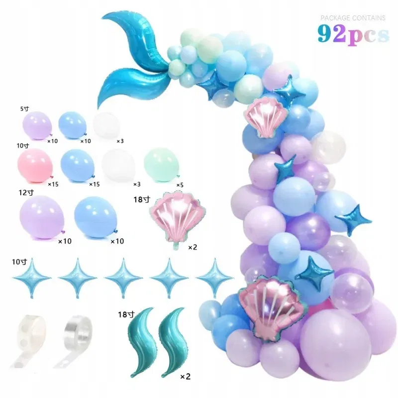 GIRLANDA BALONOWA syrenka 92 elementy GIRLANDA BALONOWA syrenka 92 elementy
