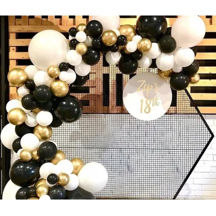 GIRLANDA BALONOWA czarno biała 134 elementy GIRLANDA BALONOWA czarno biała 134 elementy