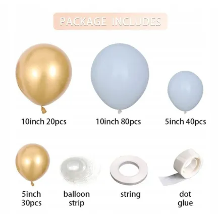 GIRLANDA BALONOWA biało złota 173 elementy GIRLANDA BALONOWA biało złota 173 elementy