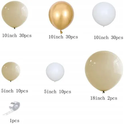 GIRLANDA BALONOWA kremowo biała 103 elementy GIRLANDA BALONOWA kremowo biała 103 elementy