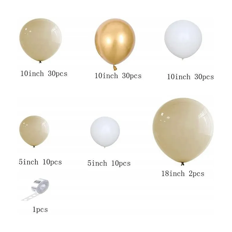 GIRLANDA BALONOWA kremowo biała 103 elementy GIRLANDA BALONOWA kremowo biała 103 elementy