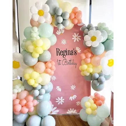 GIRLANDA BALONOWA pastelowe kwiaty 126 elementów GIRLANDA BALONOWA pastelowe kwiaty 126 elementów