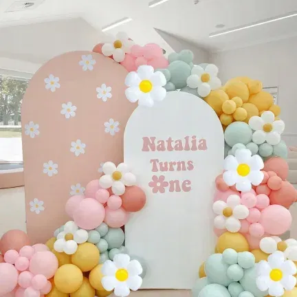 GIRLANDA BALONOWA pastelowe kwiaty 126 elementów GIRLANDA BALONOWA pastelowe kwiaty 126 elementów