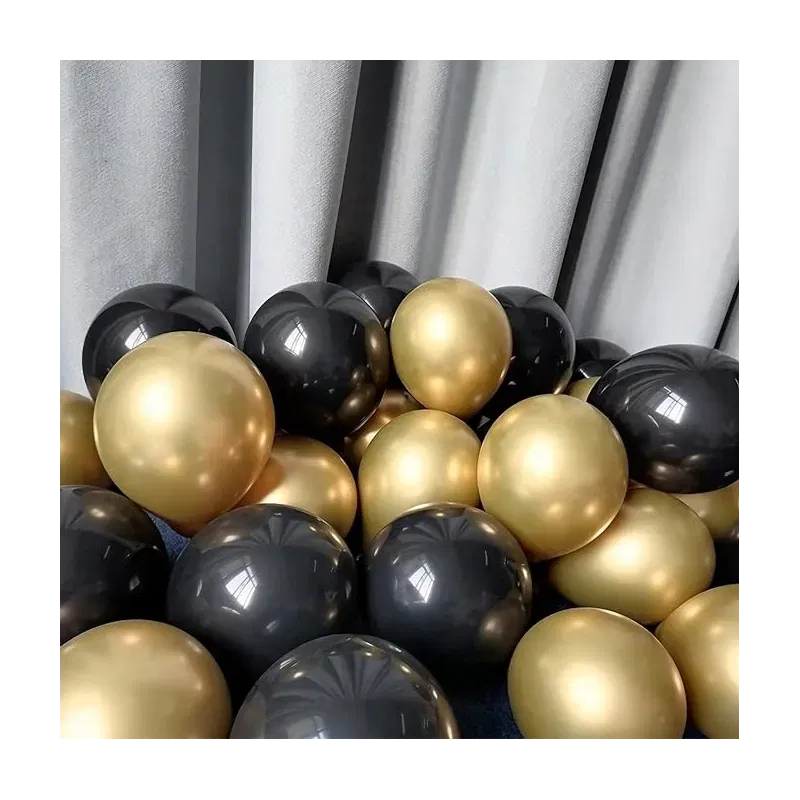 GIRLANDA BALONOWA złoto czarna 144 elementy